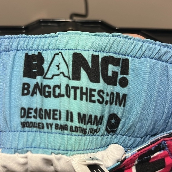 Bang Men SUPER POP RESORT SHORTS Retro 90’s Y2K Zip Pockets Size Medium Beachy - Picture 11 of 13